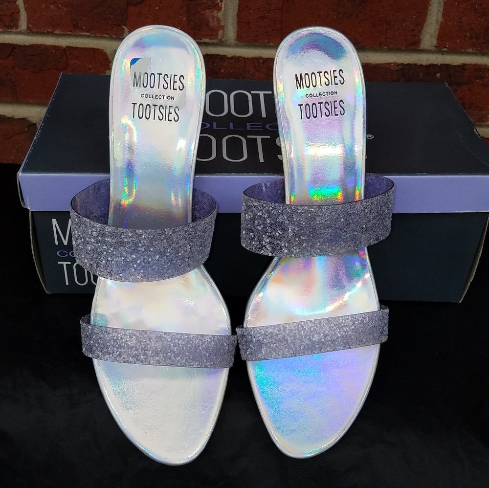Mootsies Tootsies Iridescent and Silver Heels